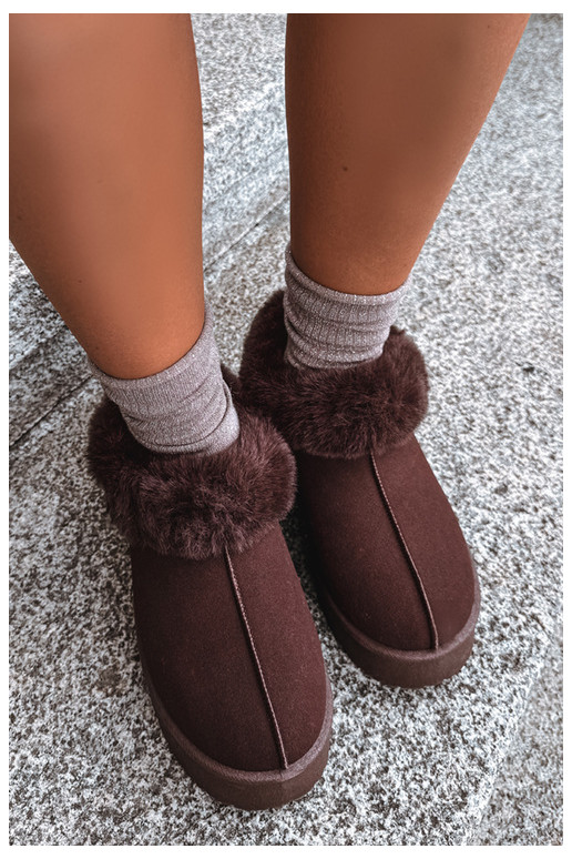 Schneestiefel mit Plattform und Fell Big Star UU274203 in Schokolade