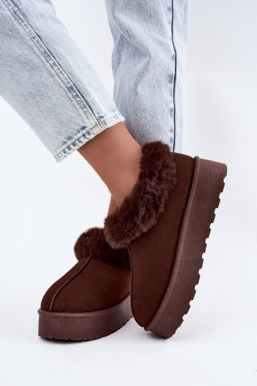 Schneestiefel mit Plattform und Fell Big Star UU274203 in Schokolade