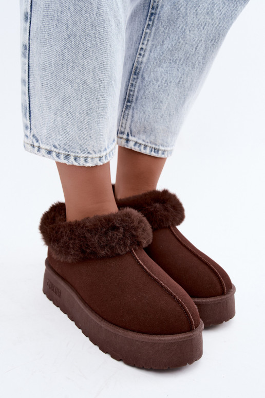 Schneestiefel mit Plattform und Fell Big Star UU274203 in Schokolade