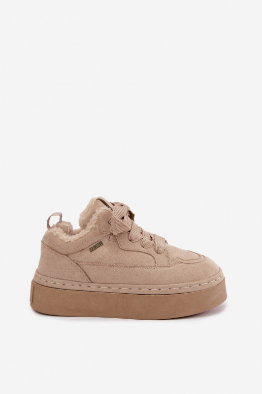 Schneestiefel mit Plattform und Schnürsenkeln Big Star UU274187 in Sand