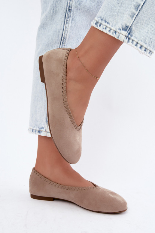 Ballerinas mit geflochtenem Rand in Sandfarbe Talessa