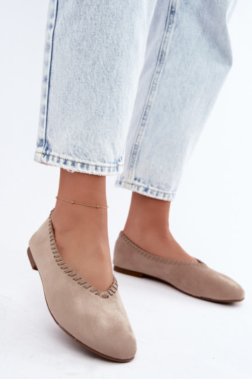 Ballerinas mit geflochtenem Rand in Sandfarbe Talessa 2