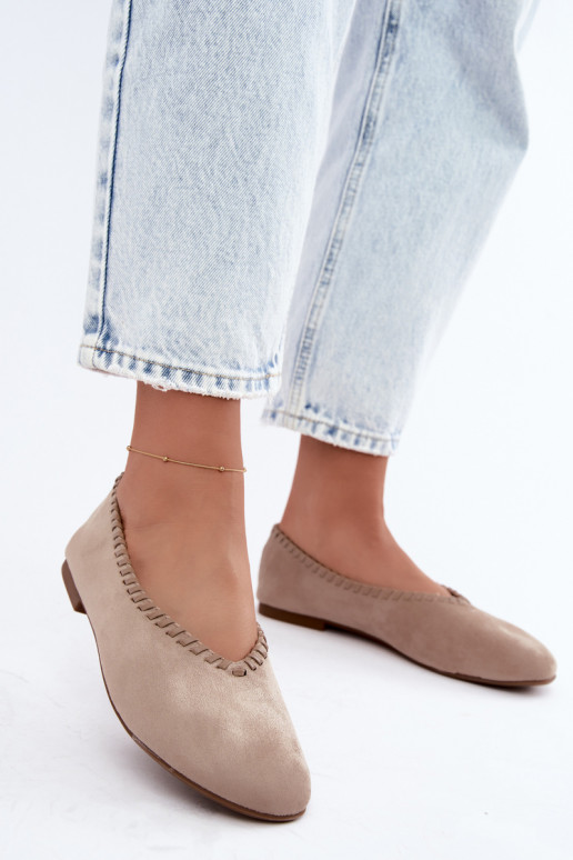 Ballerinas mit geflochtenem Rand in Sandfarbe Talessa