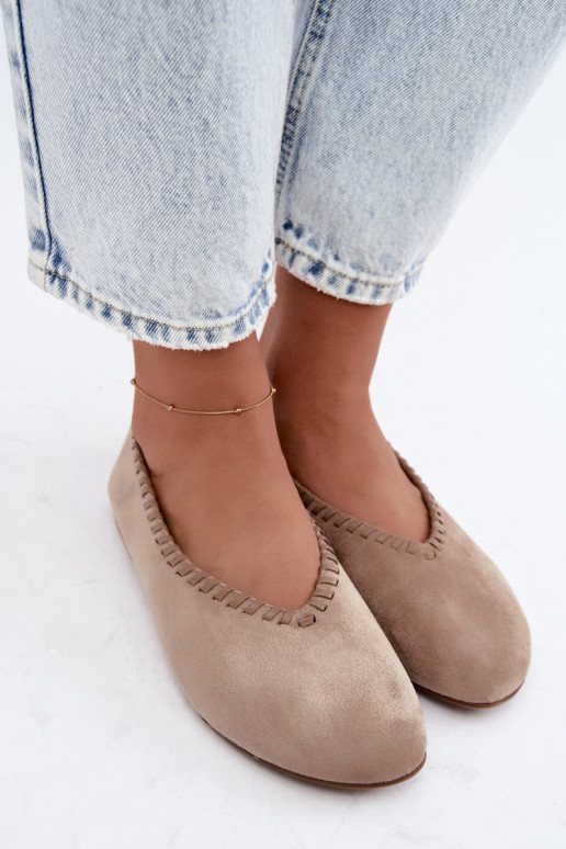Ballerinas mit geflochtenem Rand in Sandfarbe Talessa