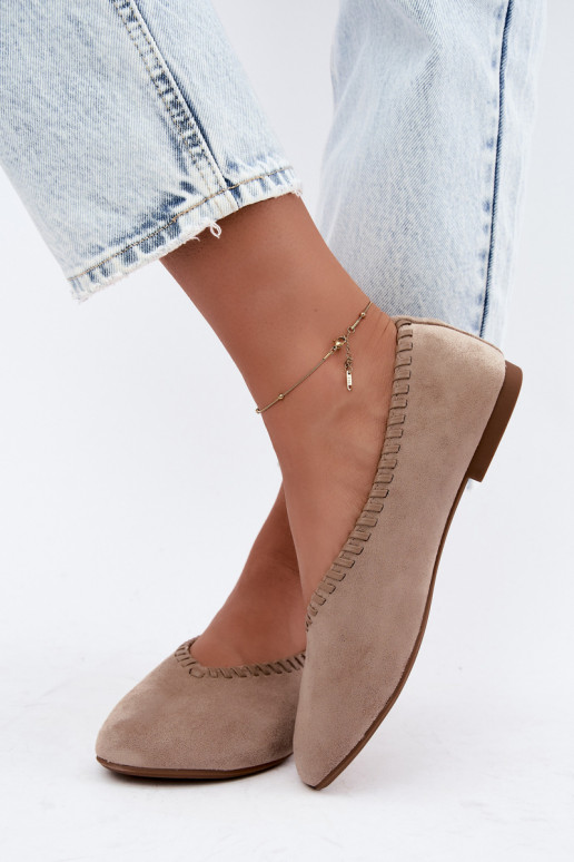 Ballerinas mit geflochtenem Rand in Sandfarbe Talessa