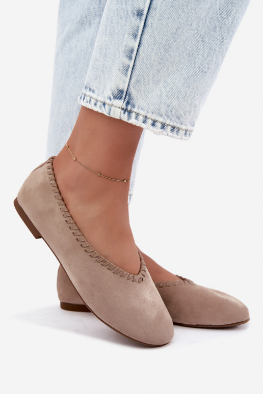 Ballerinas mit geflochtenem Rand in Sandfarbe Talessa