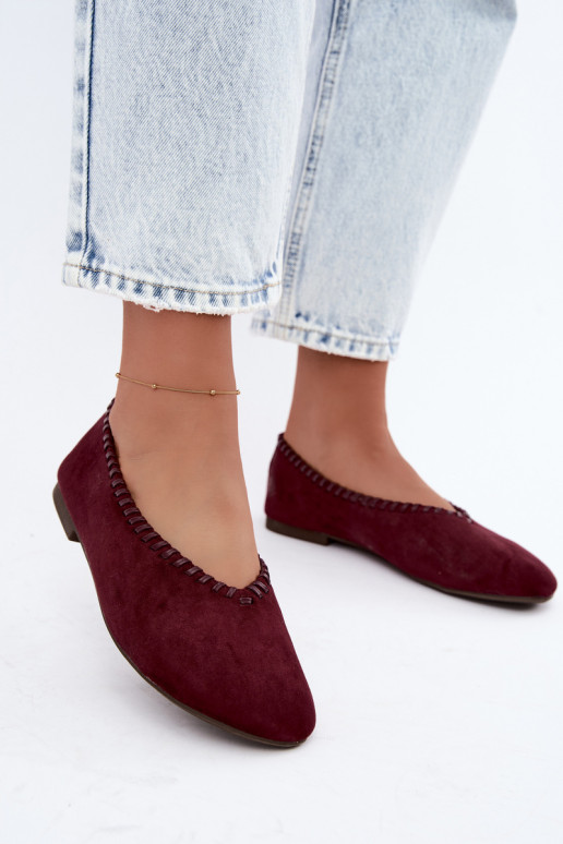 Ballerinas mit geflochtenem Rand in Bordeaux Talessa