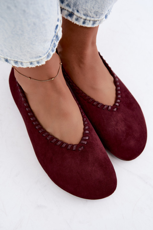 Ballerinas mit geflochtenem Rand in Bordeaux Talessa