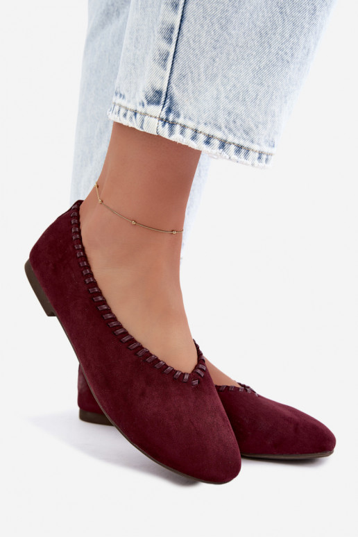 Ballerinas mit geflochtenem Rand in Bordeaux Talessa