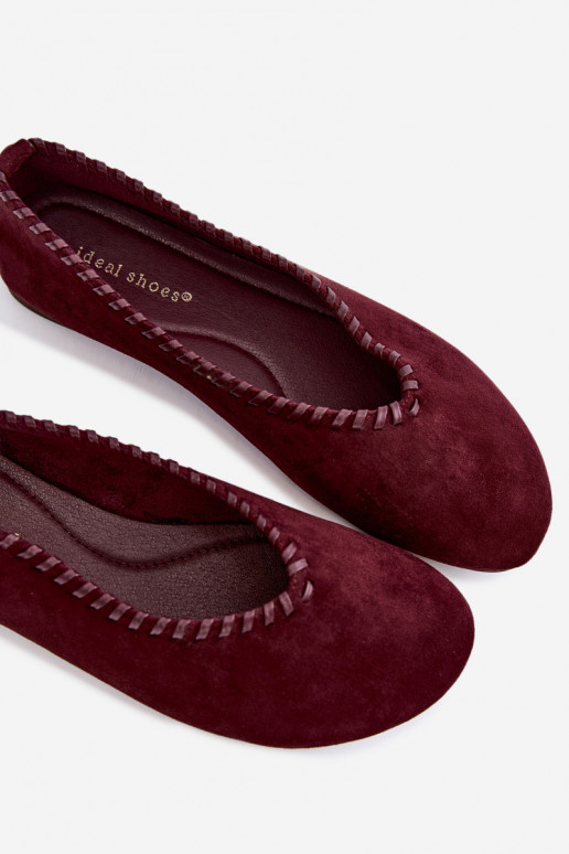 Ballerinas mit geflochtenem Rand in Bordeaux Talessa