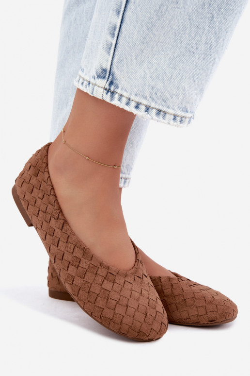 Braune Ballerinas mit Mustern Larelle