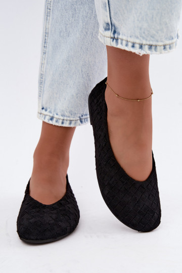 Schwarze Ballerinas mit Mustern Larelle 2