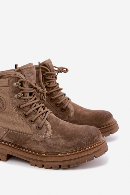 Beige Wildlederstiefel für Männer Big Star UU174253