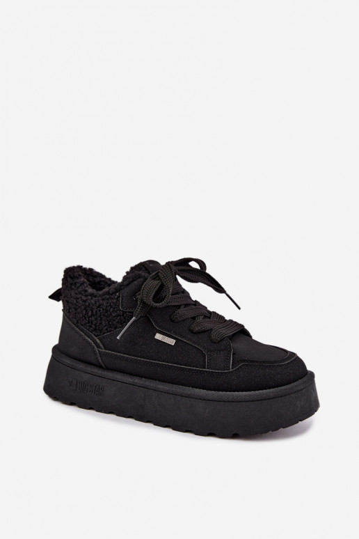 Damen-Schneestiefel mit Plattform und Fell Big Star SS274104 in Schwarz