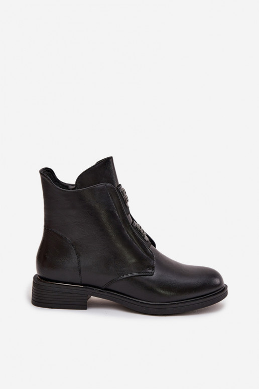 Damen isolierte schwarze Stiefeletten mit niedrigem Absatz Tavressa