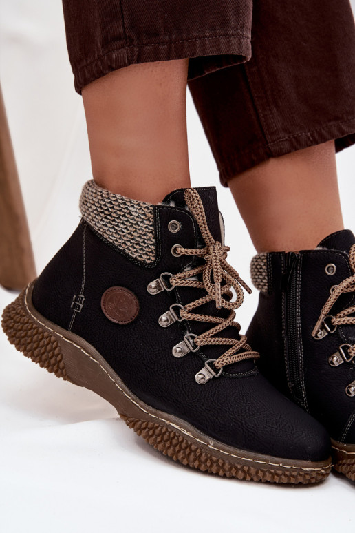 Damen isolierte schwarze Stiefeletten Zenaya