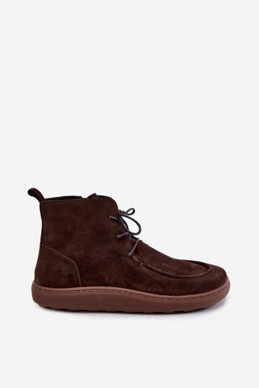 Damenstiefeletten aus natürlichem Wildleder mit Perlen Zazoo 30078