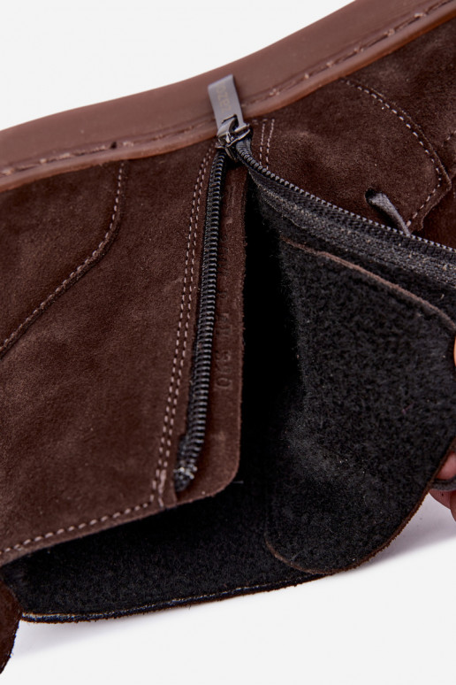 Damenstiefeletten aus natürlichem Wildleder mit Perlen Zazoo 30078
