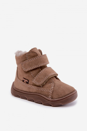 Wildleder Kinder Schneestiefel Barefoot Froddo G2110151-8 sandfarben