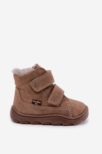Wildleder Kinder Schneestiefel Barefoot Froddo G2110151-8 sandfarben 2