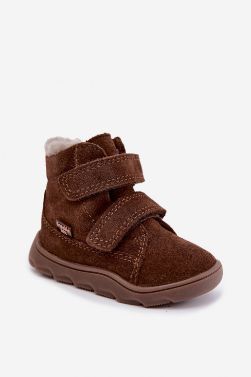Wildleder Kinder Schneestiefel Barefoot Froddo G2110151-13 schokoladenfarben