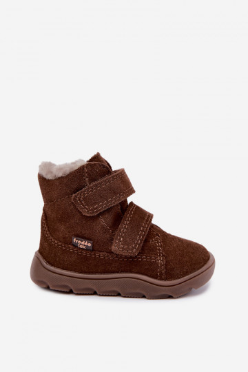 Wildleder Kinder Schneestiefel Barefoot Froddo G2110151-13 schokoladenfarben 2