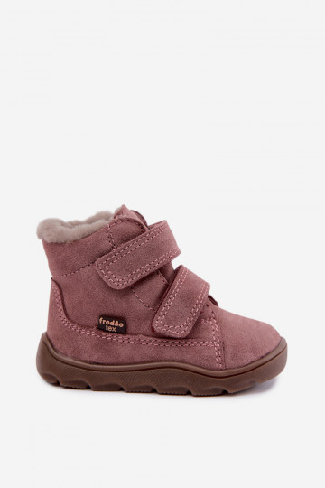Wildleder Kinder Schneestiefel Barefoot Froddo G2110151 rosa 2