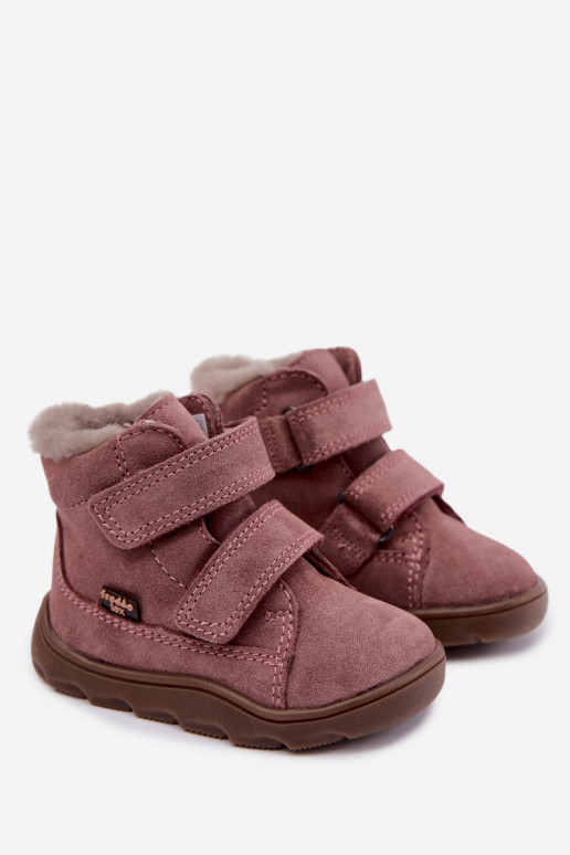 Wildleder Kinder Schneestiefel Barefoot Froddo G2110151 rosa