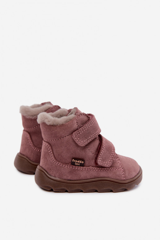 Wildleder Kinder Schneestiefel Barefoot Froddo G2110151 rosa