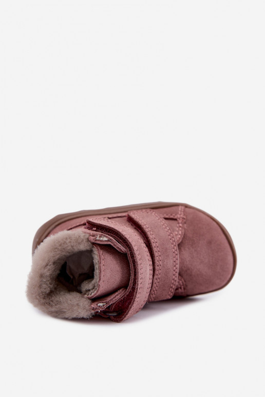 Wildleder Kinder Schneestiefel Barefoot Froddo G2110151 rosa
