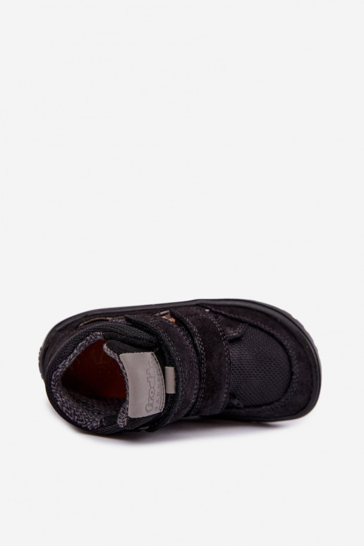 Wildleder Kinder Schuhe Barefoot Froddo G3110266-20 schwarz