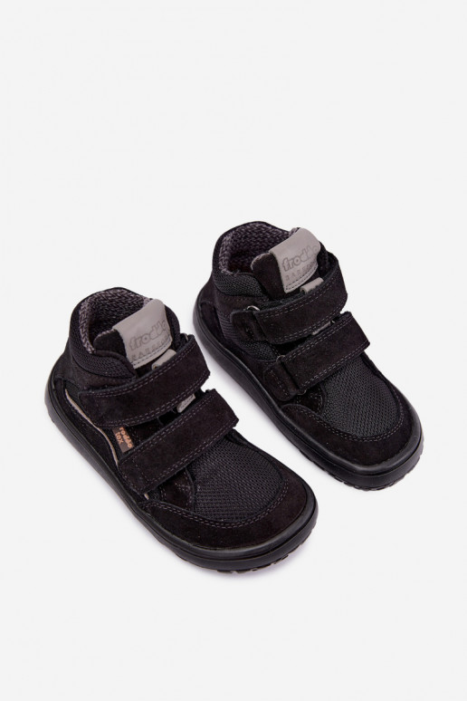 Wildleder Kinder Schuhe Barefoot Froddo G3110266-20 schwarz