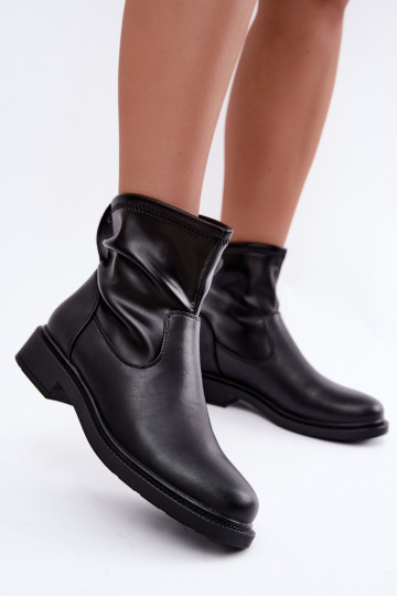 Wärmende Stiefeletten aus Kunstleder mit breiten Absätzen Sergio Leone BT-62 schwarz 2
