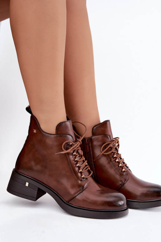 Wärmende Stiefeletten aus Kunstleder T.Sokolski Z26-288 braun