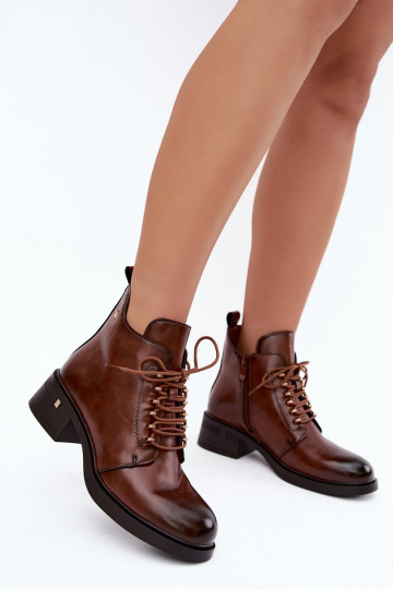 Wärmende Stiefeletten aus Kunstleder T.Sokolski Z26-288 braun 2