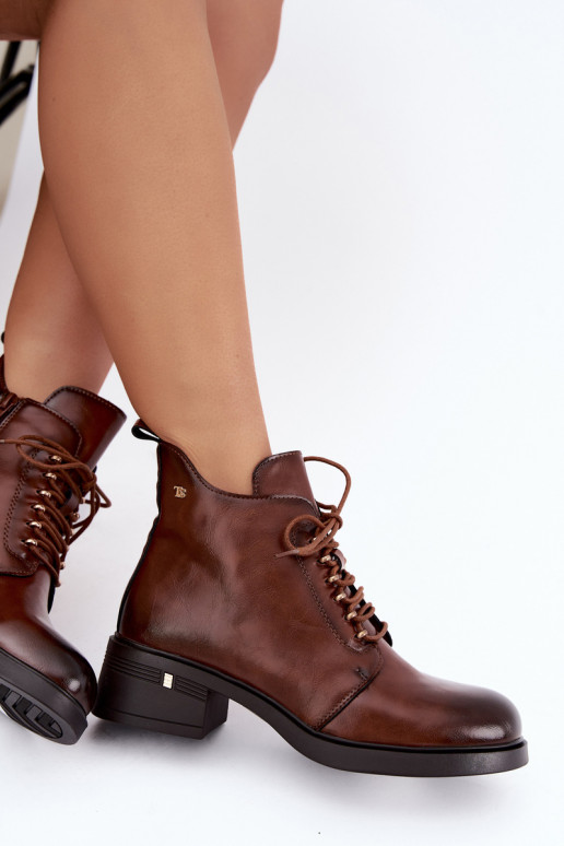 Wärmende Stiefeletten aus Kunstleder T.Sokolski Z26-288 braun