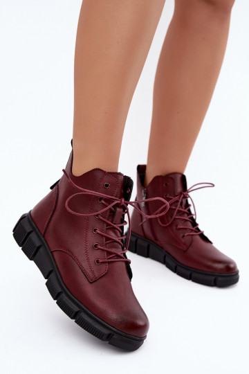 Isolierte Stiefeletten aus Kunstleder burgunderfarben Girelisse 2