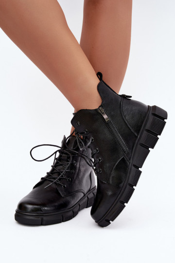 Isolierte Stiefeletten aus Kunstleder schwarz Girelisse 2