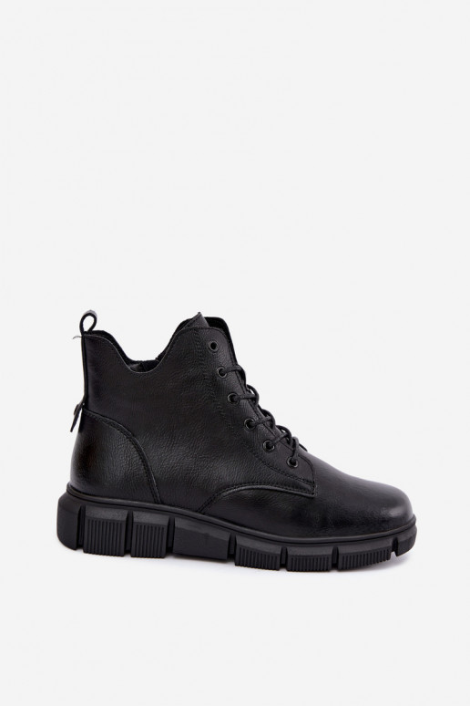 Isolierte Stiefeletten aus Kunstleder schwarz Girelisse