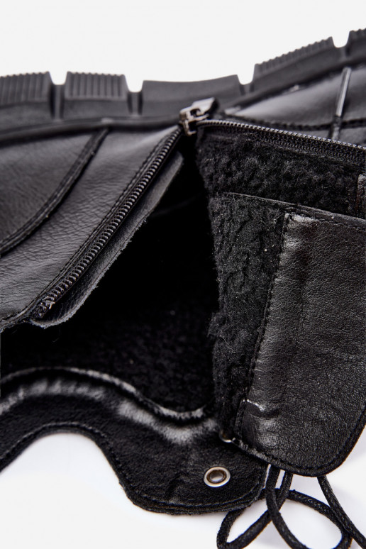 Isolierte Stiefeletten aus Kunstleder schwarz Girelisse