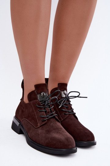 Faux-Suede Stiefeletten Vinceza 89151 in Schokoladenfarbe 2