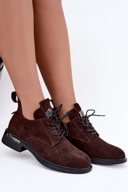 Faux-Suede Stiefeletten Vinceza 89151 in Schokoladenfarbe