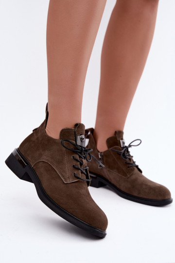 Faux-Suede Stiefeletten Vinceza 89151 in Khaki-Farbe