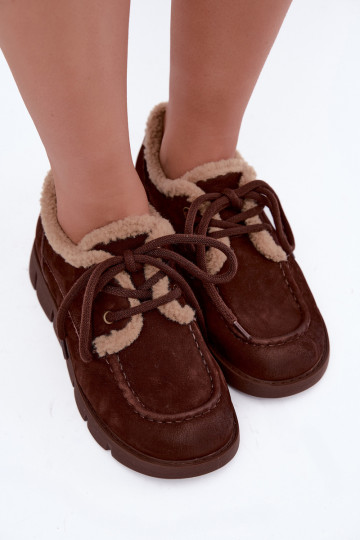 Faux-Suede niedrige Schneestiefel Vinceza 67022 in Schokoladenfarbe 2