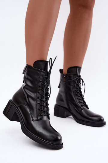 Wärmende Stiefeletten aus Leder Vinceza schwarz 2