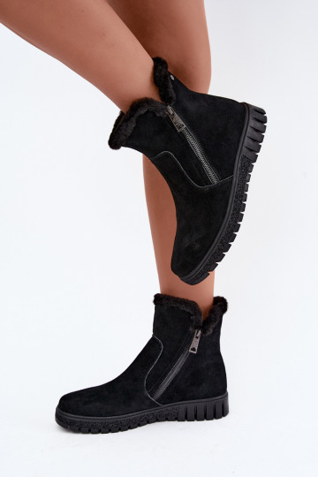 Stiefel aus Kunstveloursleder mit Fell Vinceza schwarz 2