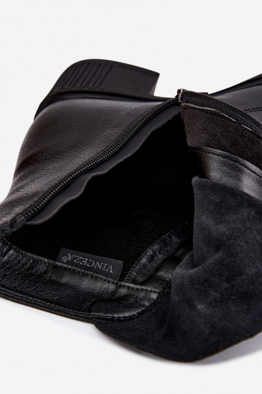 Gefütterte Stiefeletten aus Naturleder Klocke Vinceza 89161 in schwarzer Farbe