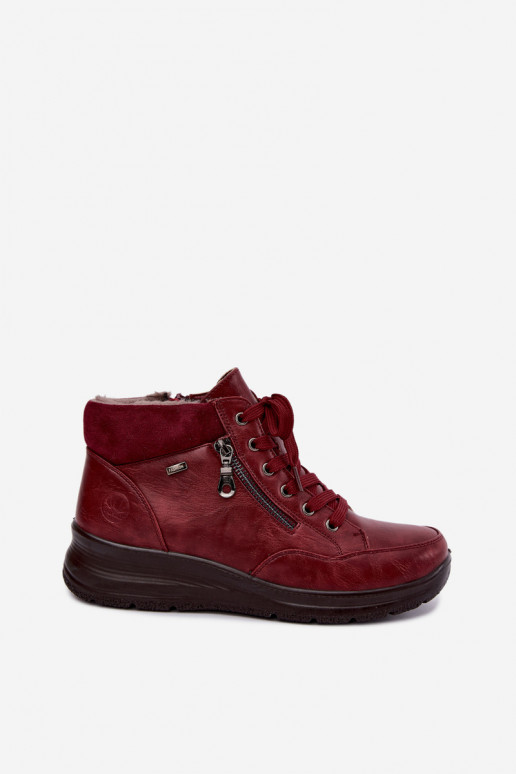 Damen gefütterte Stiefeletten mit Fell innen in Bordeauxfarbe Parvella