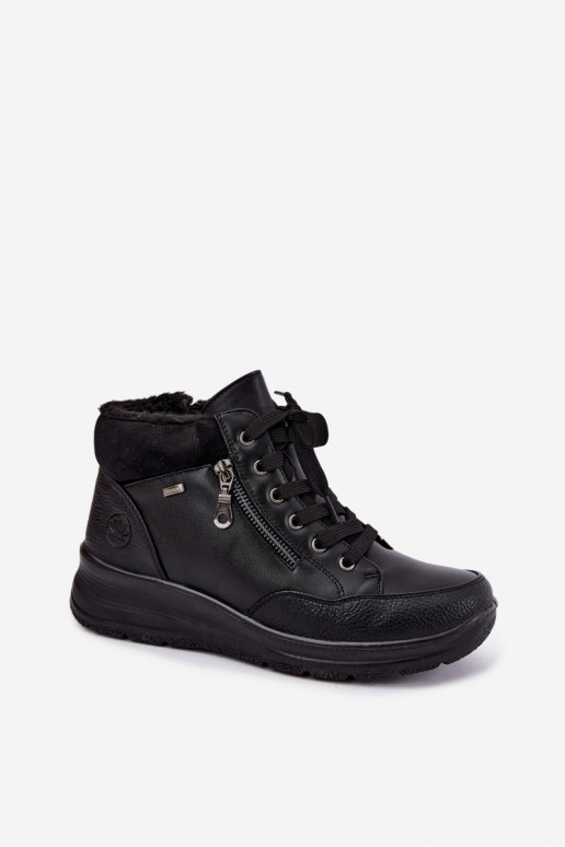 Damen gefütterte Stiefeletten mit Fell innen in schwarzer Farbe Parvella