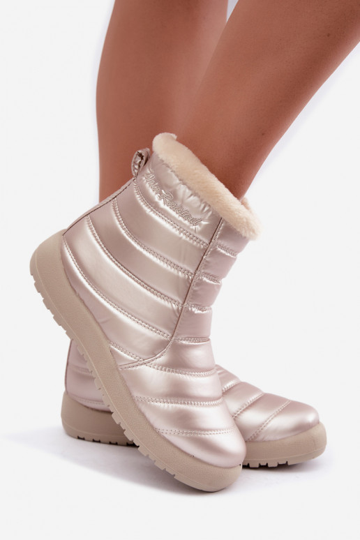 Damen gefütterte Schneestiefel in Sandfarbe Mezyss